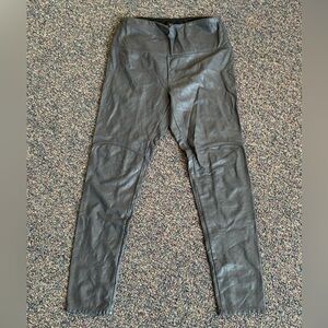 Lysse Charcoal Black Vegan Faux Leather Bootcut Pants Size Medium